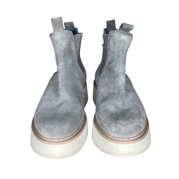 Dolce Vita Boots Size 7.5 Arlete Wedge Gray Leather Suede Chelsea Ankle Booties - Picture 5 of 10